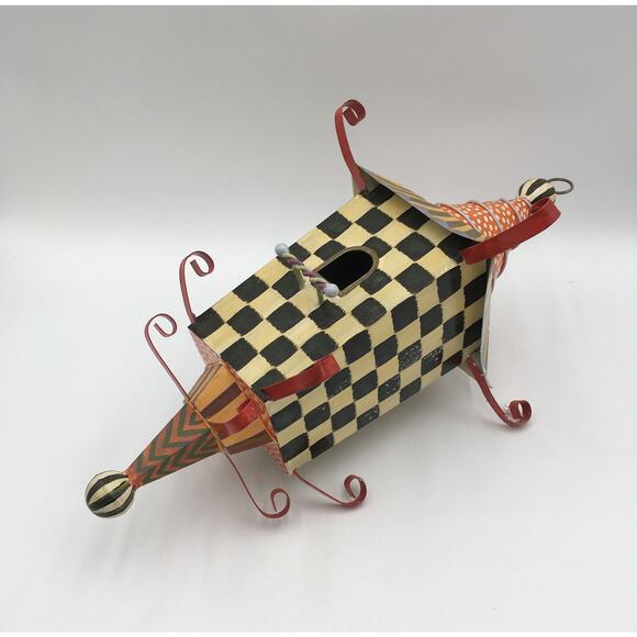 NWOT Mackenzie-Childs Courtly Check Pagoda 24" Bird/Fairy House - Picture 2 of 6
